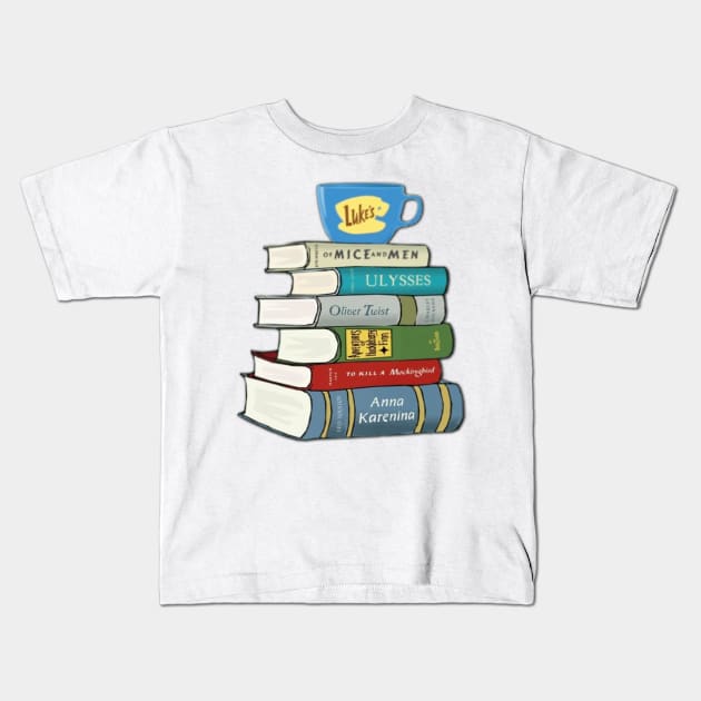 Coffee Book Kids T-Shirt by DesiOsarii